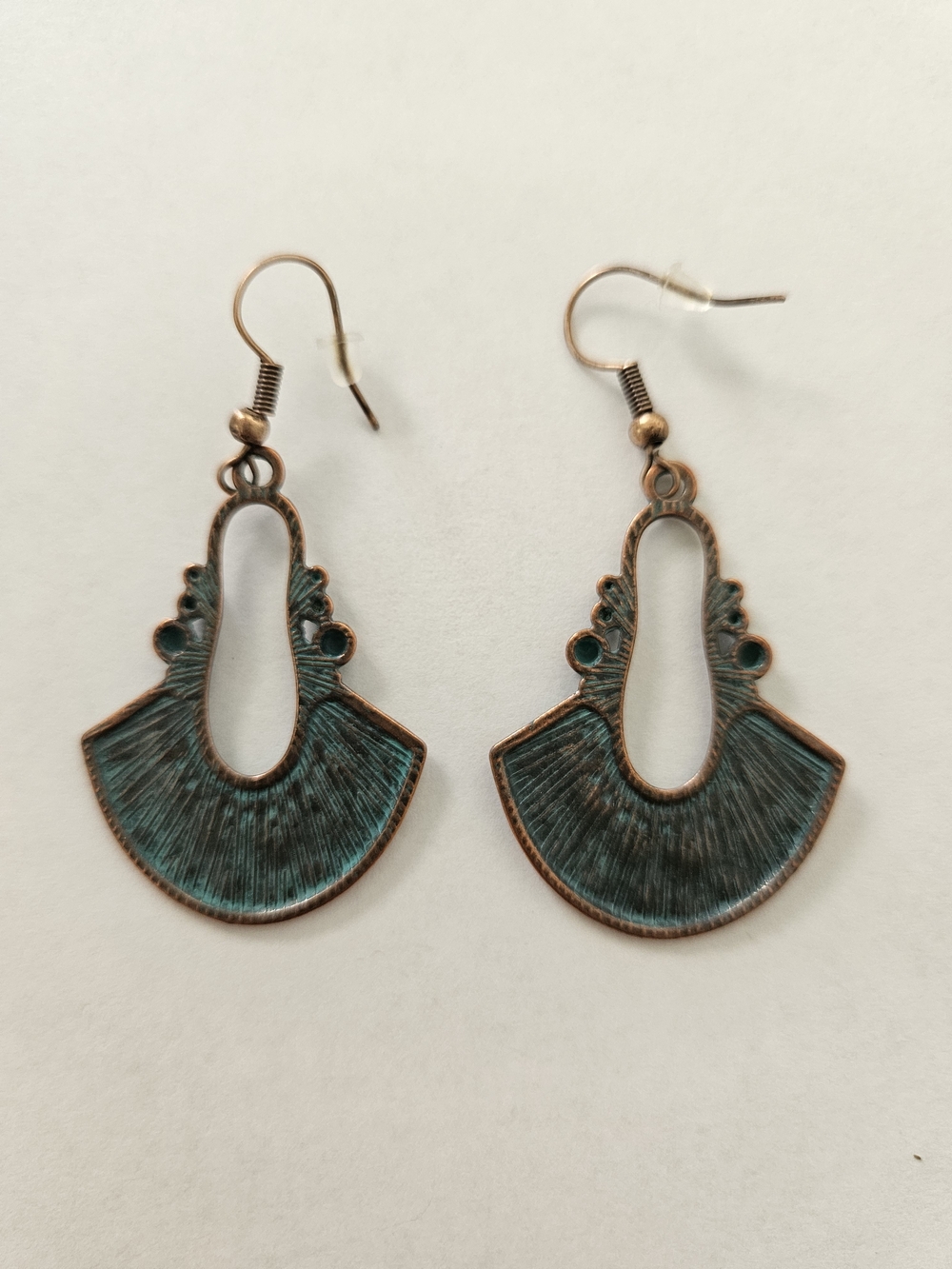 Drop Earrings Bronze With Teal Accent Bohemian Western Feminine Summer Festival - Picture 5 of 5